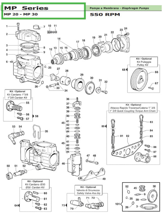 0418.0033 U-BOLT FOR MP30 DIAPHRAGHM PUMP by COMET PUMPS