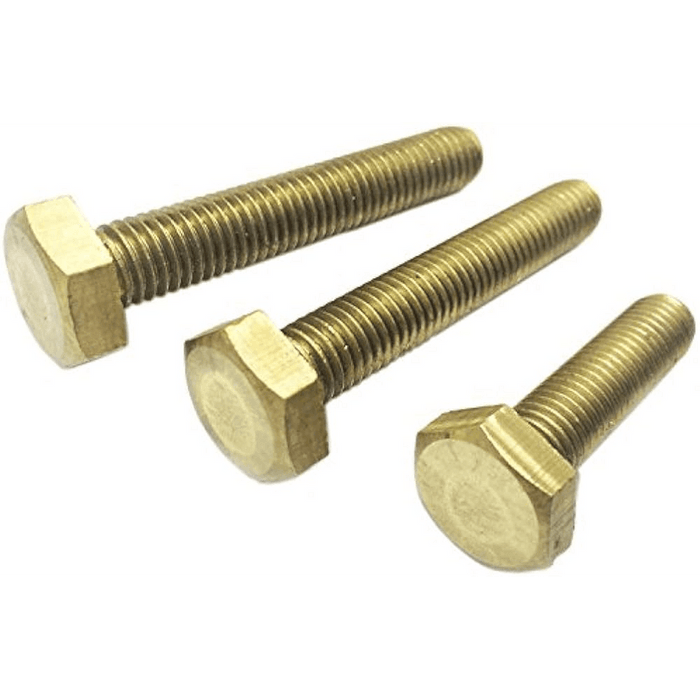 1/2"-13 Fully Threaded Hex Bolts, Brass (QTY 5, 10, 25, 50)