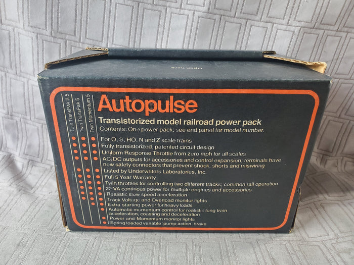 Autopulse Twin Momentum 5 Transistorized Model Railroad Power Pack UNUSED