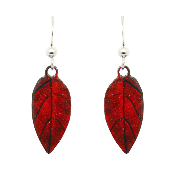 Burnt Birch Earrings, sterling silver french hooks, Item# N5113