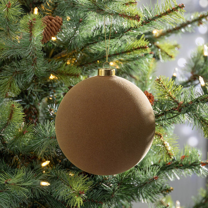 Chestnut Flocked Ornament, 5.75"
