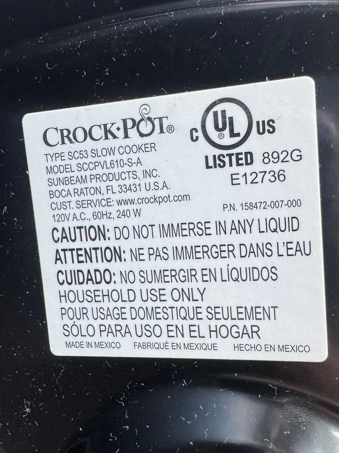 Crock Pot 6QT Cook & Carry Programmable Slow Cooker