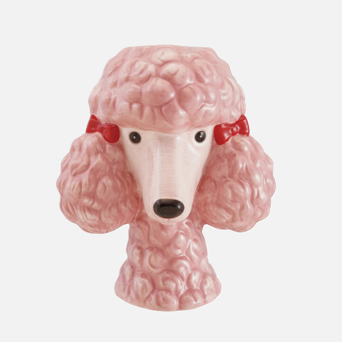 Dolomite Poodle Head Vase w/ Bows - 13 Hub Lane | Ceramic Vases