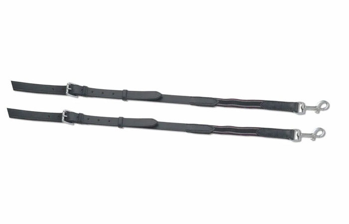 GARA Leather And Elastic Side Reins - Black - 32X5/8