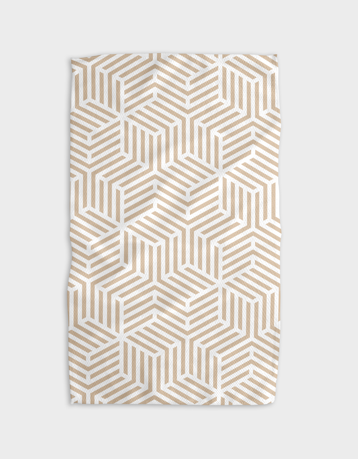 Geometry- Stacked Cubes Kitchen Tea Towel