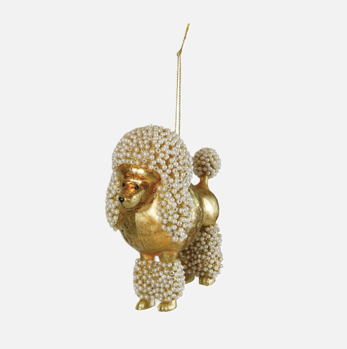 Glass Poodle w/ Faux Pearls - 13 Hub Lane | Animal Ornaments