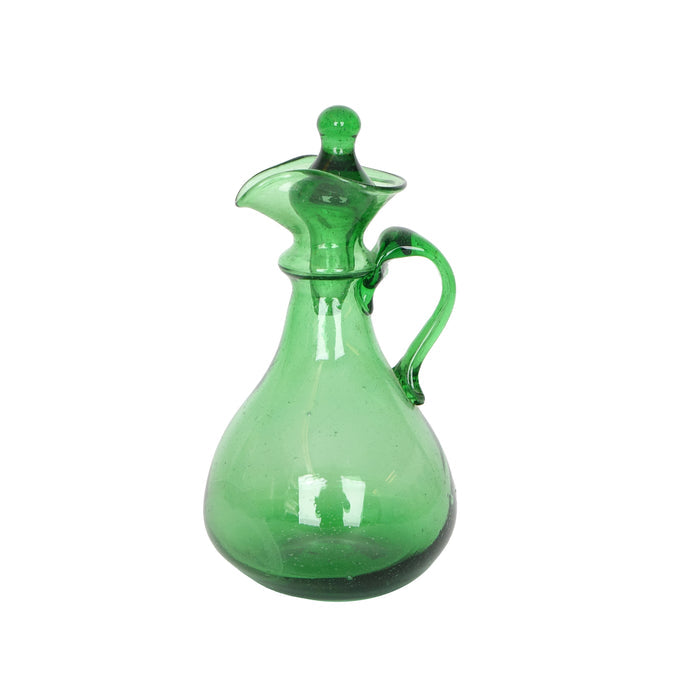 Green Glass Oil Holder