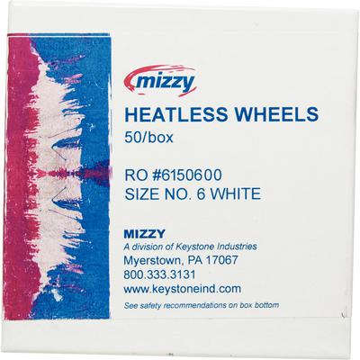 Keystone Mizzy Heatless Wheels Size No. 6 White - Box 50