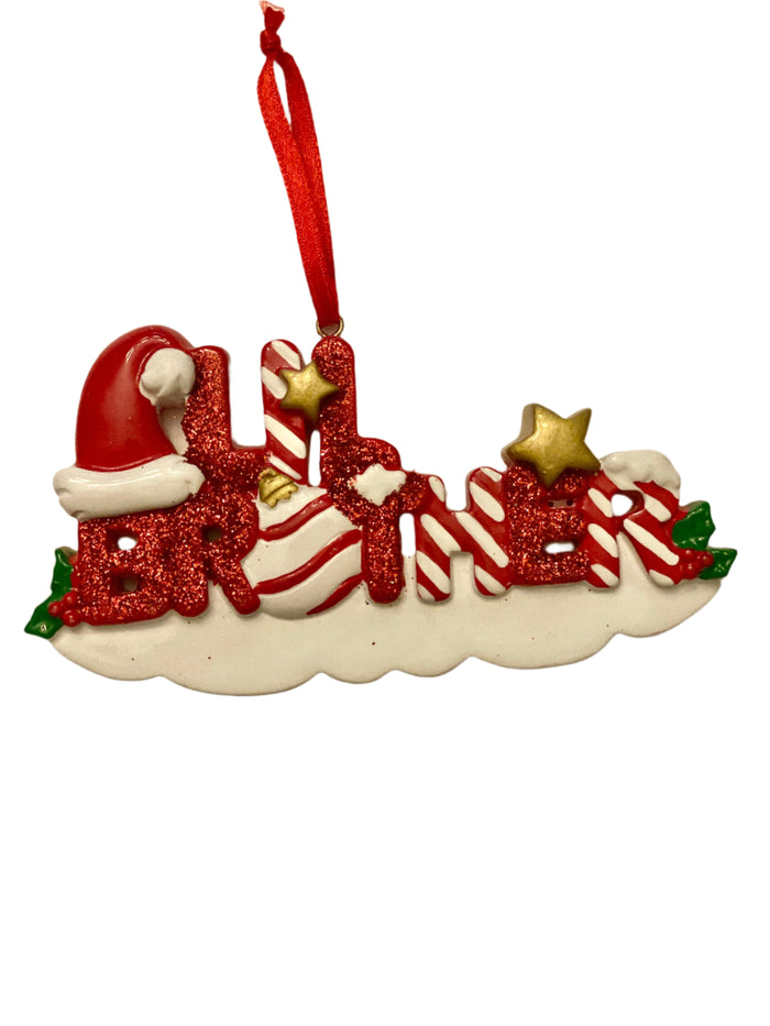 Lil' Brother, Little Brother- Personalized Christmas Ornament