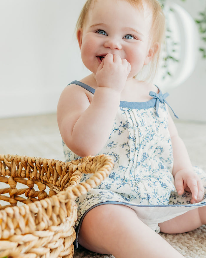 Lyla Floral Muslin Baby Dress +Bloomer (organic Cotton)