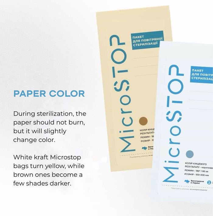 MicroStop PRO (with sticker) Dry Heat Sterilization Pouches With Class 4 Indicator 100x200 mm (100 pcs) Sterilization Pouches MicroSTOP