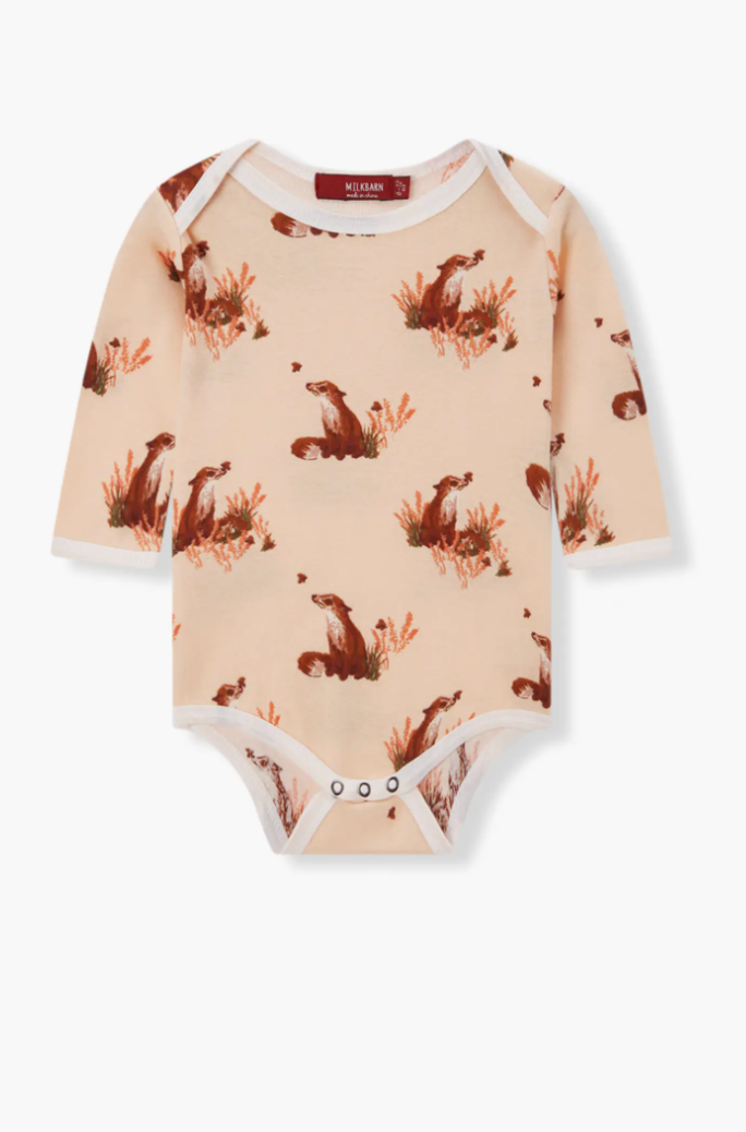 Milkbarn- Organic One Piece Floral Fox
