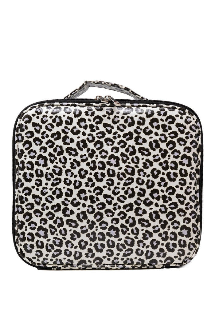 No Time To Spare Grey Animal Print Makeup Bag