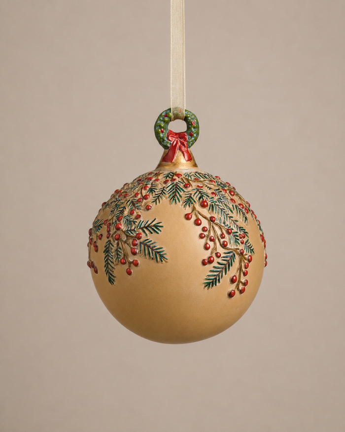 Pine and Berry Ball Ornament