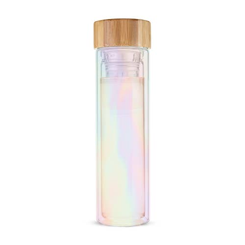 Pinky Up- Blair Iridescent Glass Travel Infuser Mug