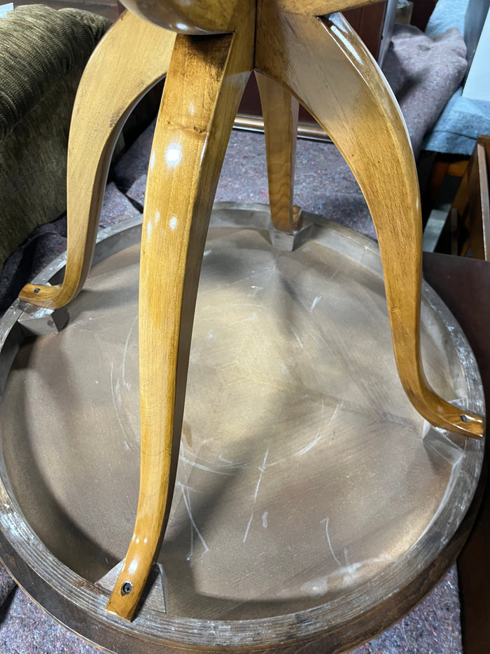 Round Wooden Occasional Table with Mid Century Flair