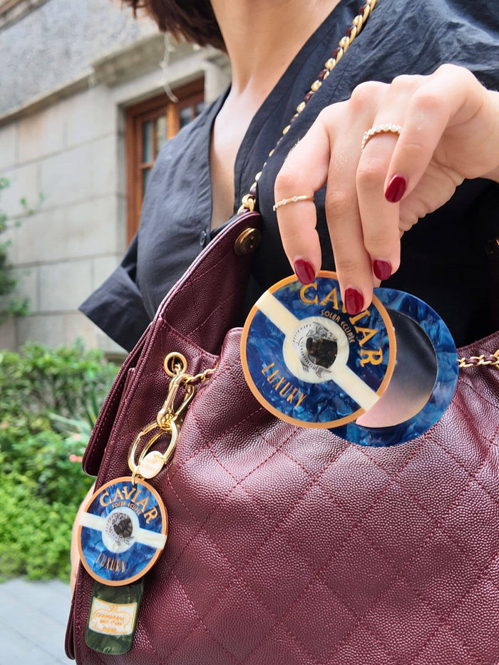 Solar Eclipse - Hand-painted Caviar Compact Mirror