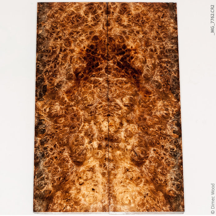 Stabilized spalted amboyna burl wood panels