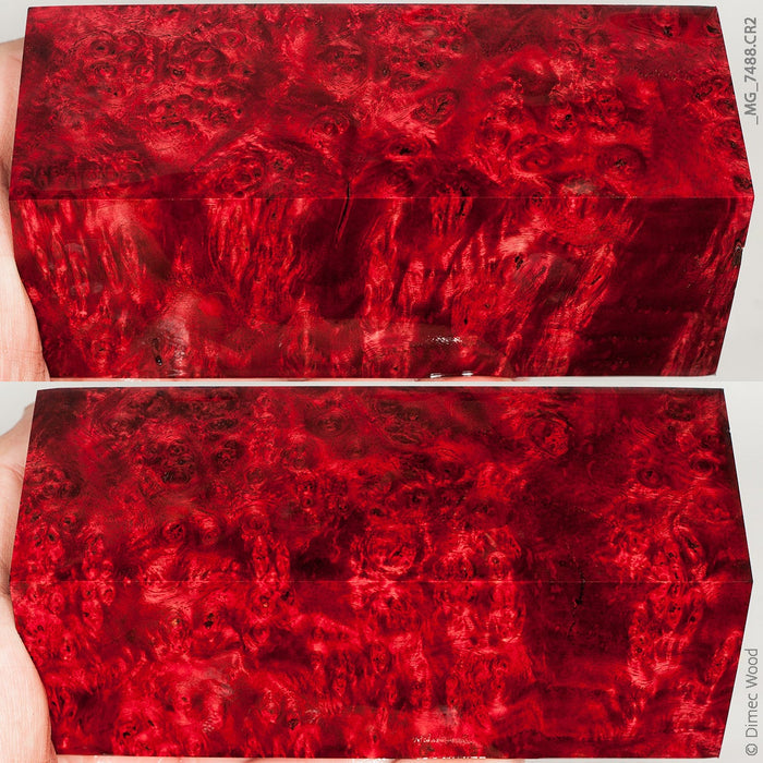 Stabilized wood spalted amboyna burl block