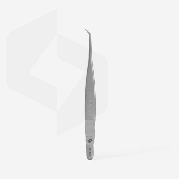 Staleks Professional Eyelash tweezers EXPERT 40 TYPE 1 (L-shaped, 50') Eyebrow tweezers Staleks