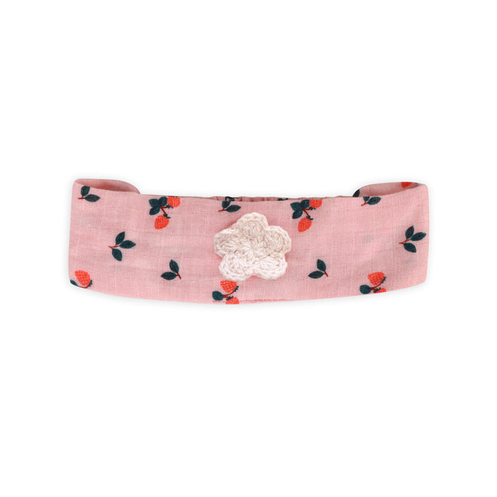 Strawberry Baby Romper + Headband (Organic Muslin)