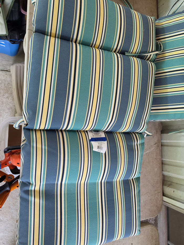 Striped Pair of Hampton Bay Outdoor Chair Cushions