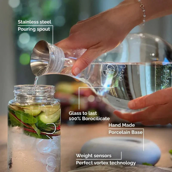 Swirl Structured Water Carafe - Earth Base