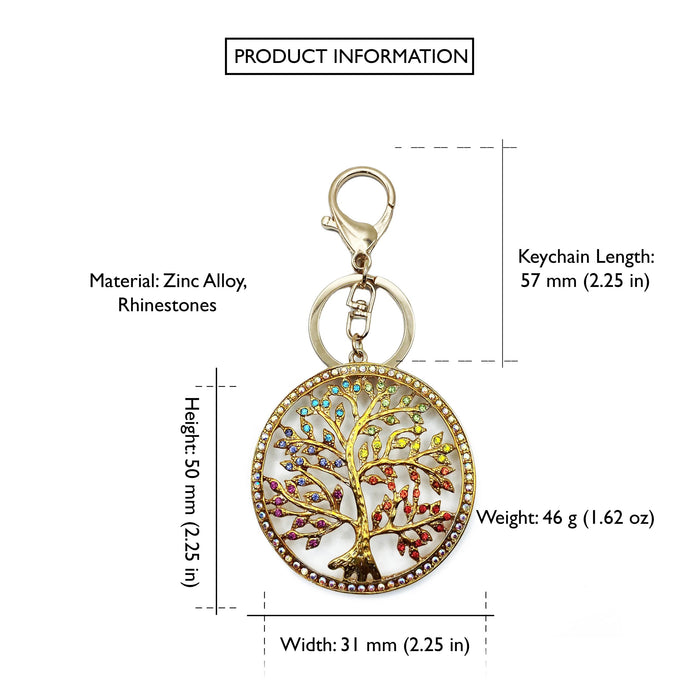 Tree of Life Rhinestone Bling Bag Charm