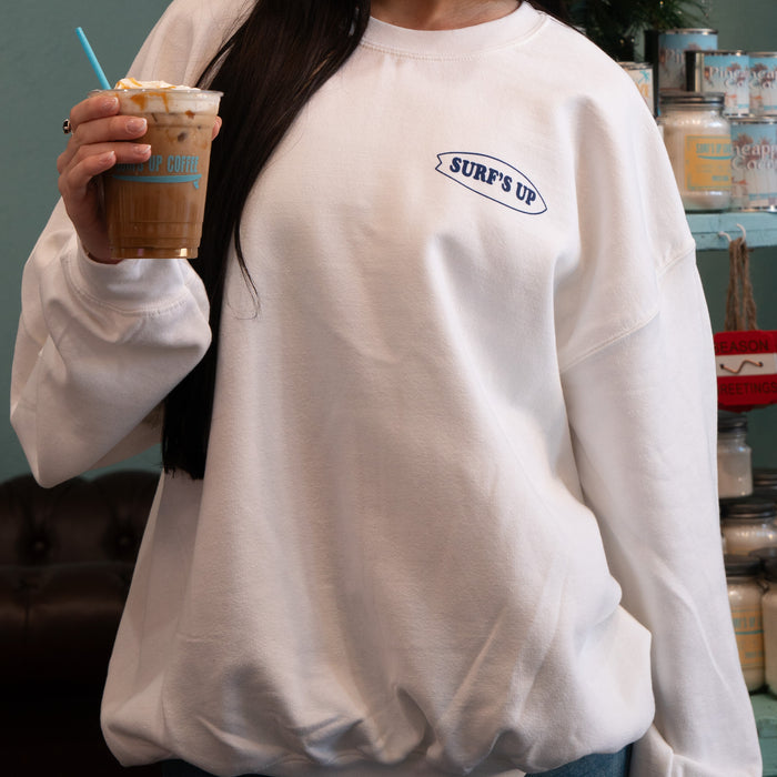 White and Blue Crew Neck & Candle - Therapy