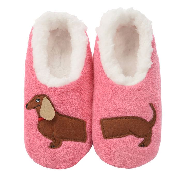 Women's Pink Dachshund Snoozies - Foot Coverings