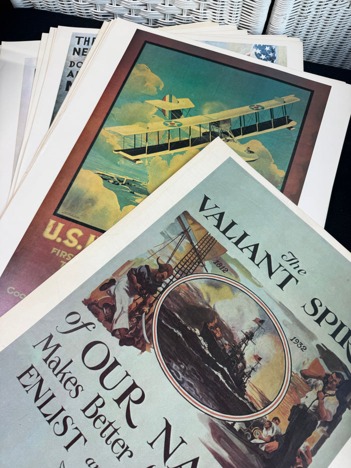 17-Piece Vintage U.S. Navy Recruitment Poster Prints (2 SETS AVAILABLE—PRICED INDIVIDUALLY AY $45 EACH SET)
