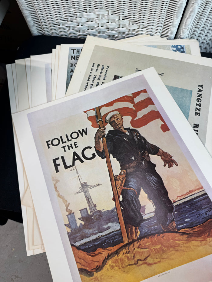 17-Piece Vintage U.S. Navy Recruitment Poster Prints (2 SETS AVAILABLE—PRICED INDIVIDUALLY AY $45 EACH SET)