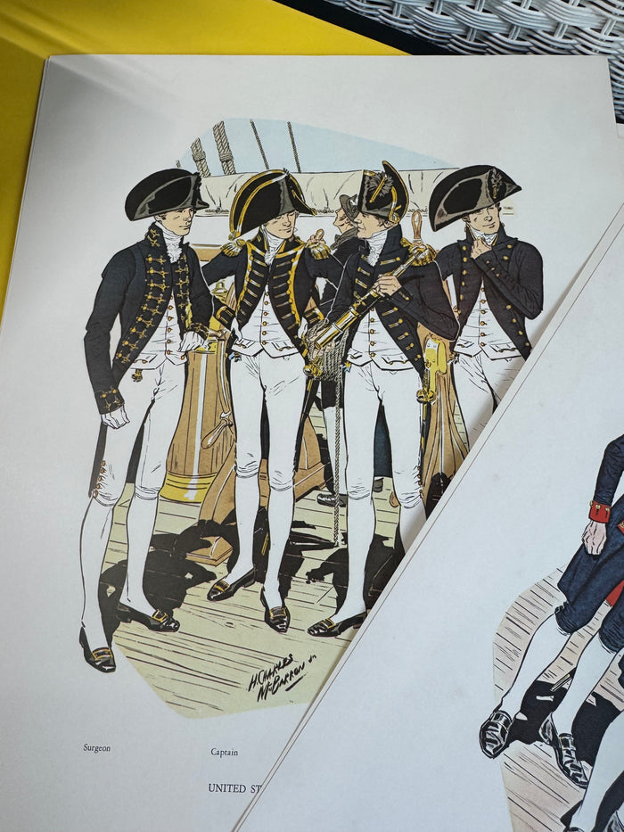 1776-1898 Uniforms of the U.S. Navy Charles McBarron 11-Piece Prints Set
