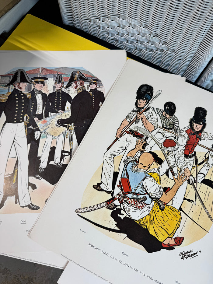 1776-1898 Uniforms of the U.S. Navy Charles McBarron 11-Piece Prints Set