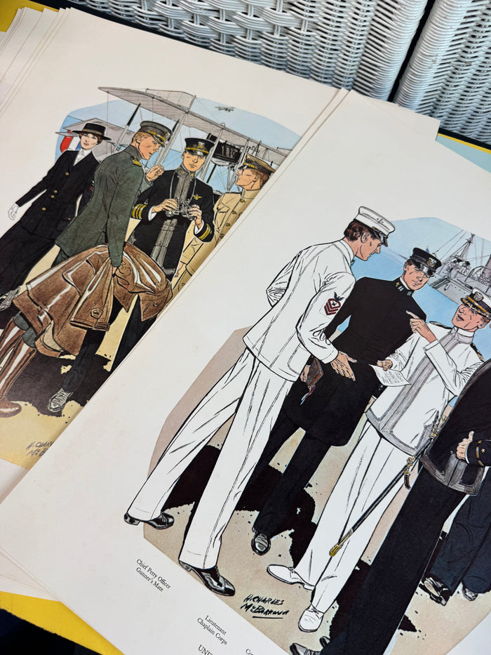 1900-1967 Uniforms of the U.S. Navy Charles McBarron 12-Piece Prints Set