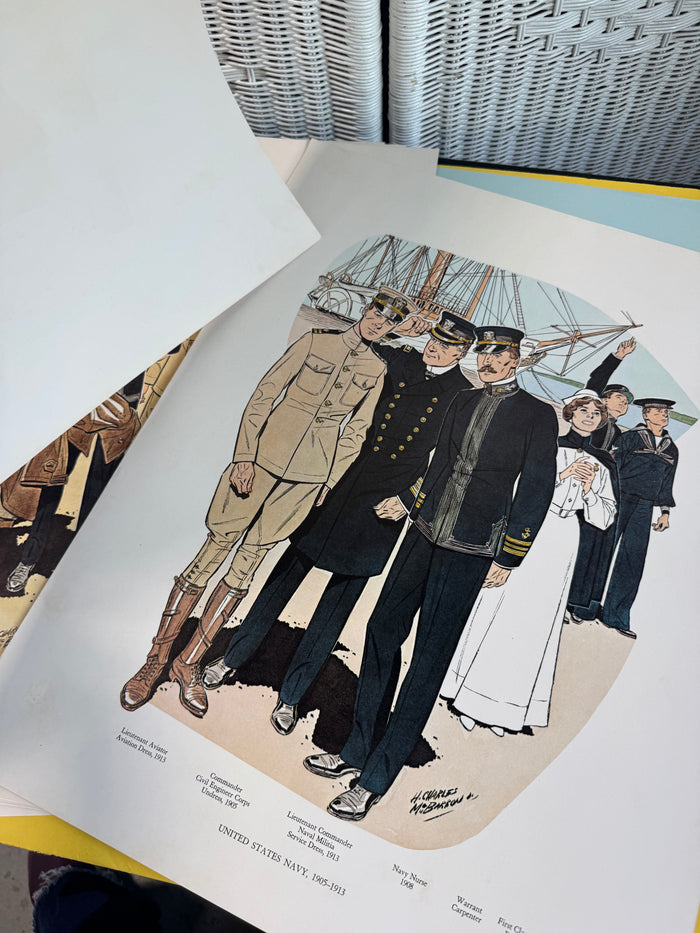 1900-1967 Uniforms of the U.S. Navy Charles McBarron 12-Piece Prints Set