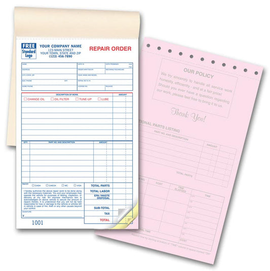 2545 Garage Repair Orders Booked 5 1/2 x 8 1/2" QTY 250