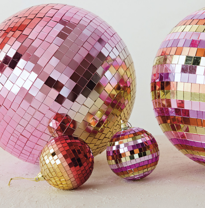 3" Foam & Glass Mirror Ball - 13 Hub Lane   |  Glass Ball Ornaments