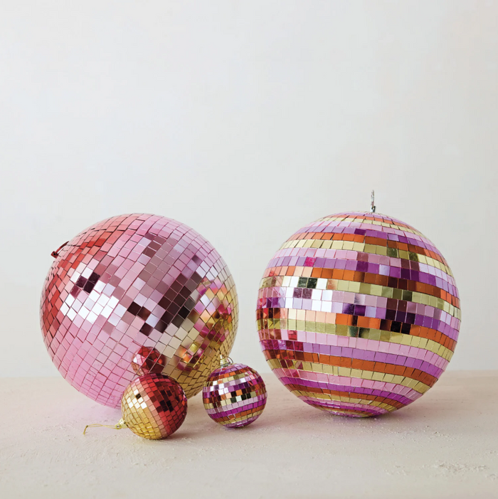 3" Foam & Glass Mirror Ball - 13 Hub Lane   |  Glass Ball Ornaments