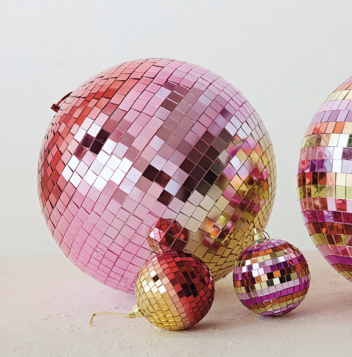 3" Foam & Glass Mirror Ball - 13 Hub Lane   |  Glass Ball Ornaments