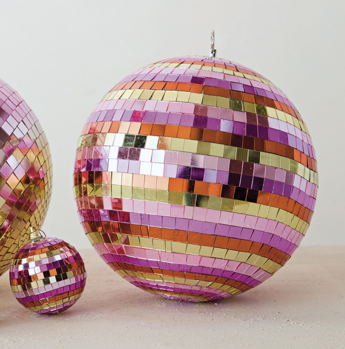 3" Foam & Glass Mirror Ball - 13 Hub Lane   |  Glass Ball Ornaments
