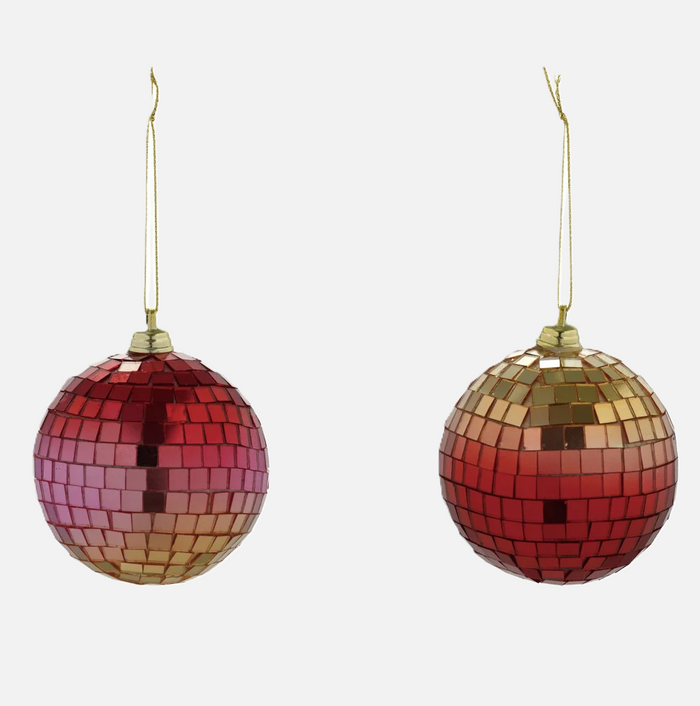 3" Foam & Glass Mirror Ball - 13 Hub Lane   |  Glass Ball Ornaments