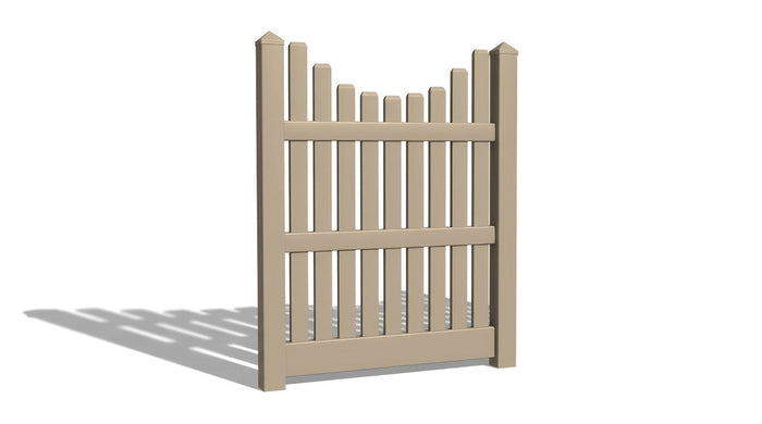 5' Tall x 4' Wide Single Swing Vinyl Gate For Vinyl Fences (AFC-003)
