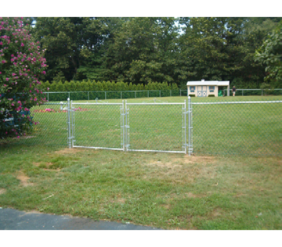 60" Tall - Residential Galvanized Chain Link Double Drive Gate