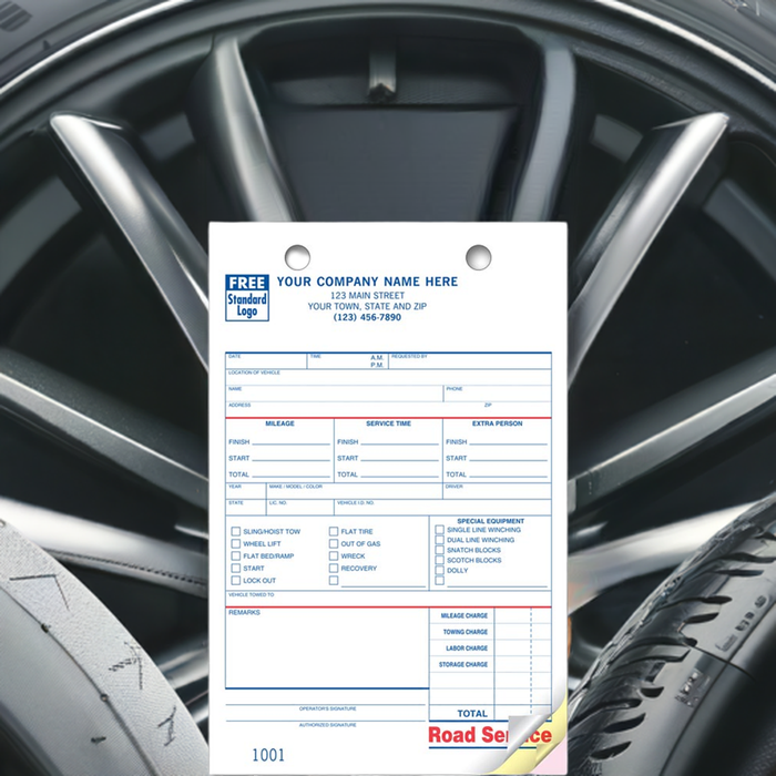 613 Register Forms Road Service Large Format 5 1/2 x 8 1/2" 250 2Parts