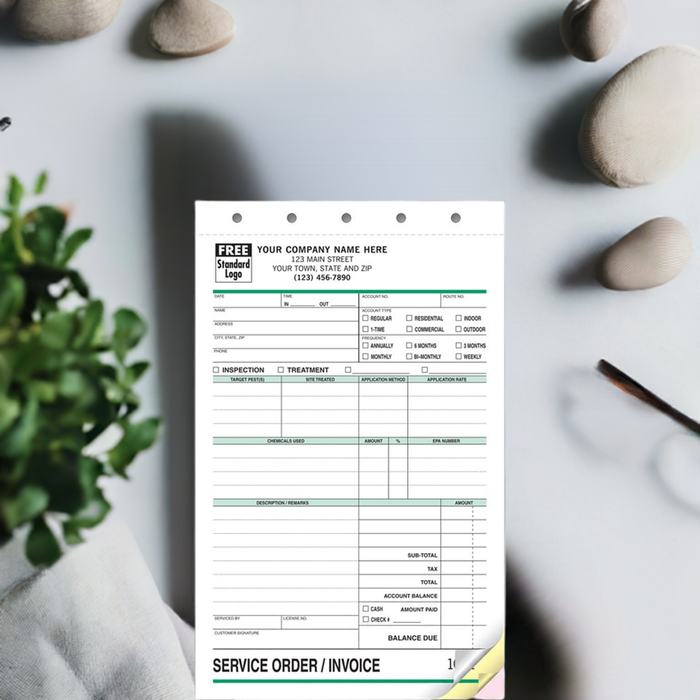 6575 Pest Control Form Service Orders 5 2/3 x 8 1/2" QTY 250
