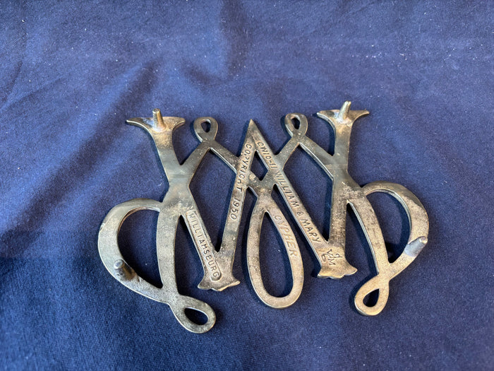 Williamsburg William and Mary Cypher Trivet Brass by Virginia Metalcrafters