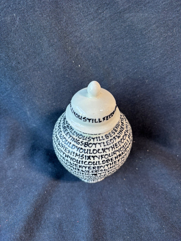 Marlys Kunkel Art Pottery Small Art Pottery Vase "When I’m Sixty Four”