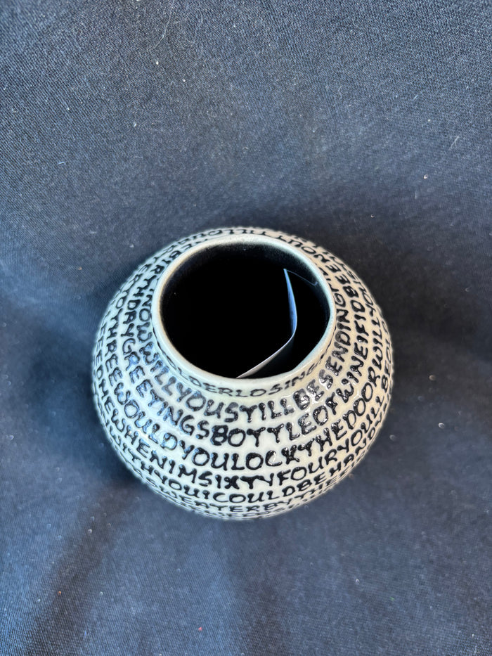 Marlys Kunkel Art Pottery Small Art Pottery Vase "When I’m Sixty Four”