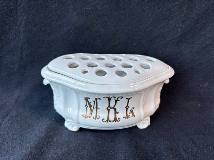 Hive Porcelain Flowet Arranger/Frog, Monogramed